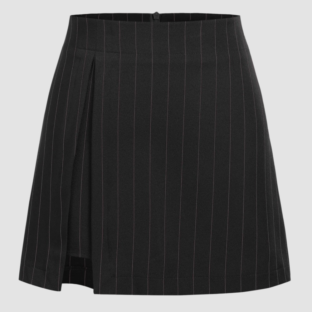 Cider pinstripe high-rise skirt
